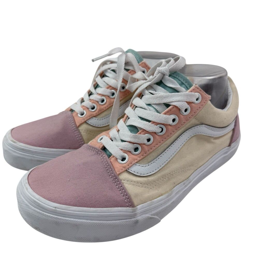 VANS Old Skool Sneakers Pastel Block Multi Women 9 Men 7.5 Shoes Canvas Low Lace